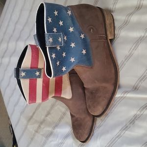 American Flag Ankle Booties Size 10